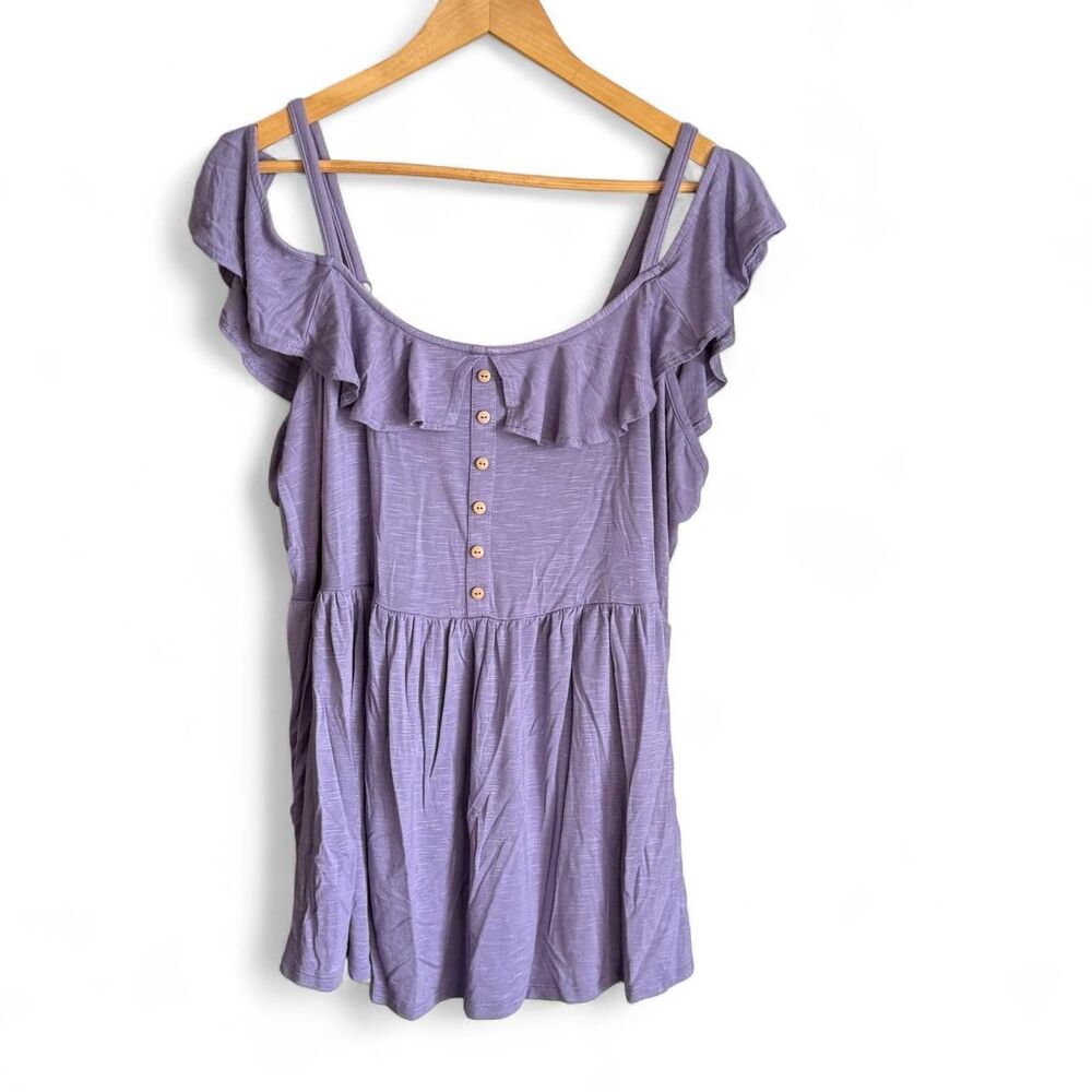 Torrid Lavender Ruffle Button Tank Top – Size 2 (XXL)